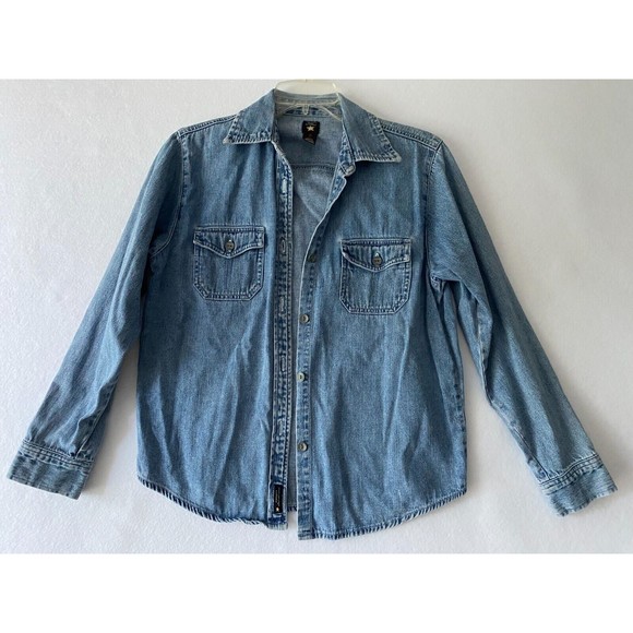 American Eagle Outfitters Chambray Denim Shirt Womens S Button Rare Vintage 90's - Picture 3 of 11